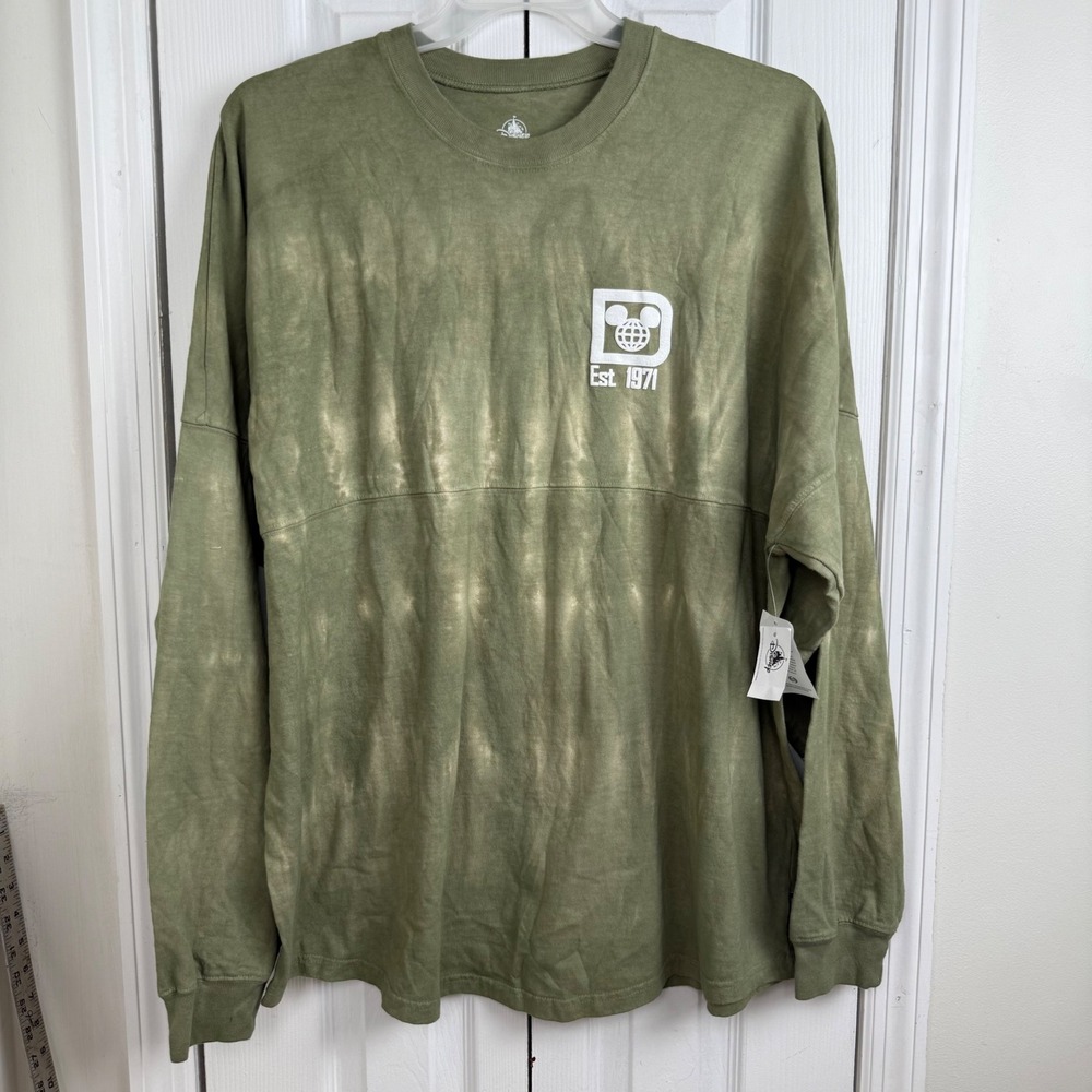 Disney Spirit Jersey XL Walt Disney World Tie Dye Green Long Sleeve Shirt New - Picture 2 of 6